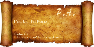 Peitz Alfonz névjegykártya